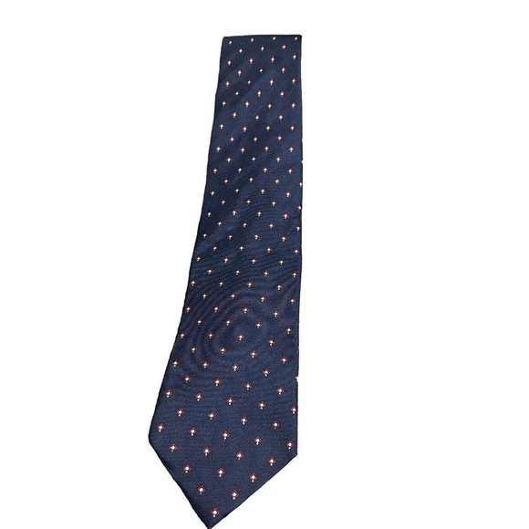 Vintage Christian Dior Blue Geometric  Mens Neck Tie Designer USA All Silk - Picture 3 of 11